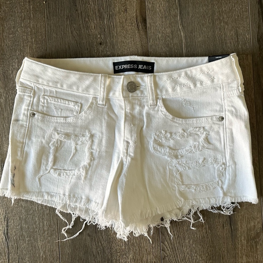 Express White Denim Shorts